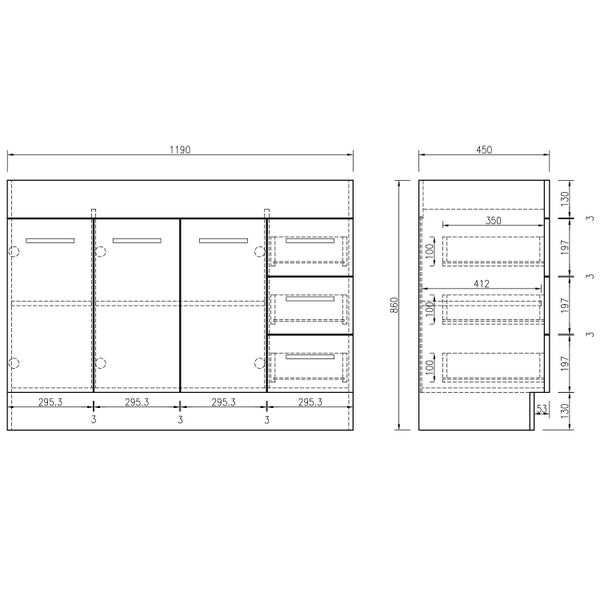 Novo Floor Vanity 1200mm - CLASSIC Ceramic Top Carousel 3