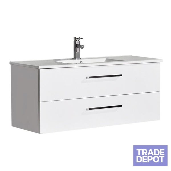 Novo Wall Vanity 1200mm - CLASSIC Ceramic Top Carousel 1