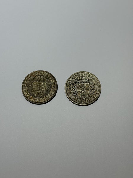 NZ Silver Half Crowns (x2) Carousel 1