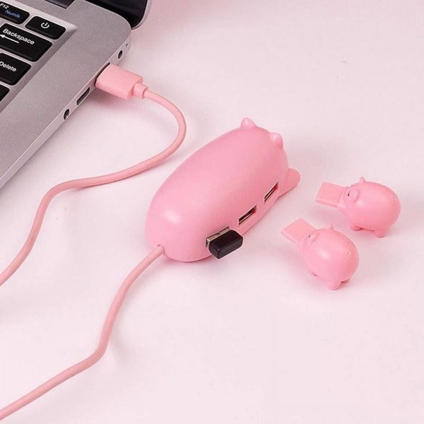 Cute USB 2.0 Hub Mummy Pig USB Hub With 3 Pig Decorative Covers Great Pig L Carousel 1