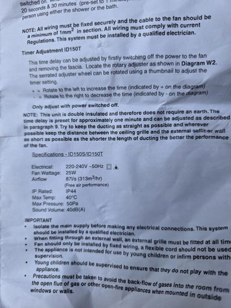 Ventilation Fan - Manrose 150mm Carousel 5