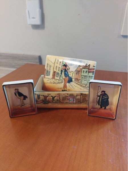 Three Royal Doulton Dickens Ware Dishes, Including Lidded Dish Carousel 1