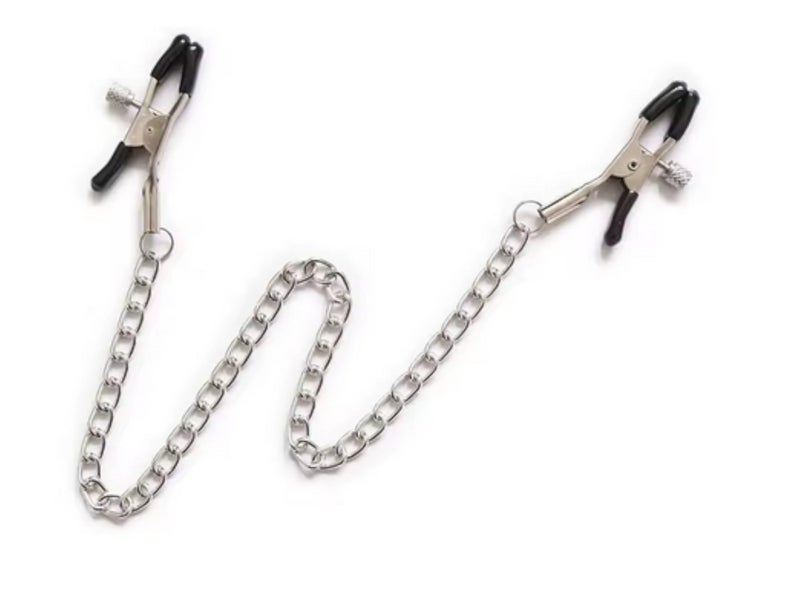 Single Chain Nipple Clamps – Adjustable Metal Sensation Play Carousel 1
