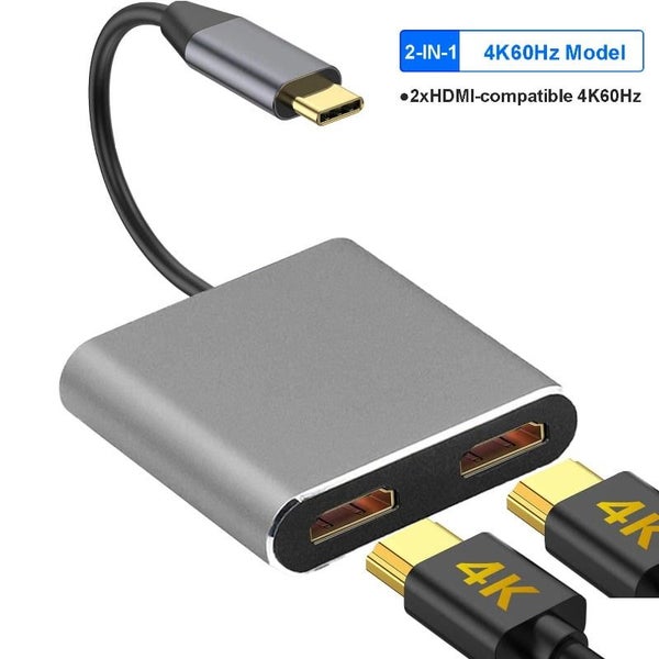 4 in 1 USB C HUB Docking Station 4K@60Hz HDMI Compatible Adapter Type C to Carousel 1