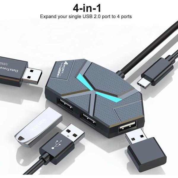 USB hub, multi-port USB hub, USB extender with extra power ports for laptop Carousel 2