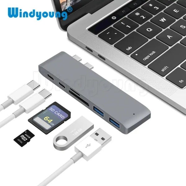 6 In 1 USB C Hub USB Type C Hub Adapter For MacBook Pro/Air M1 M2 2021 2020 Carousel 1