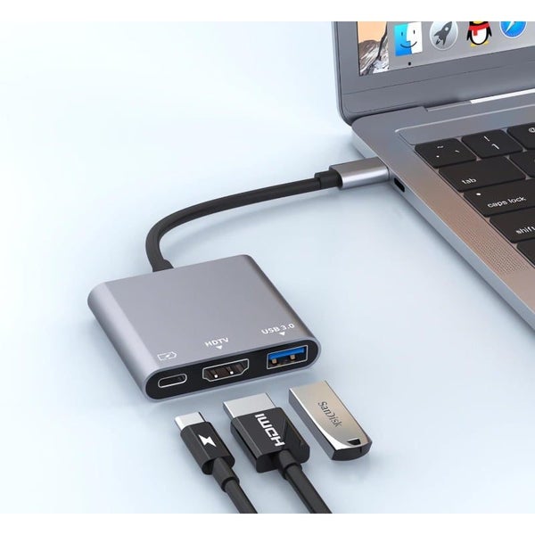 USB C Hub, USB-C Digital Multiport Adapter with 4K HDMI Output/USB-C Fast C Carousel 2