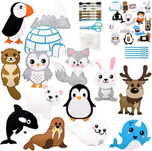 Polar Animals Sewing Kit for Kids,Crafts Supplies DIY Sewing Kit Children M Carousel 1