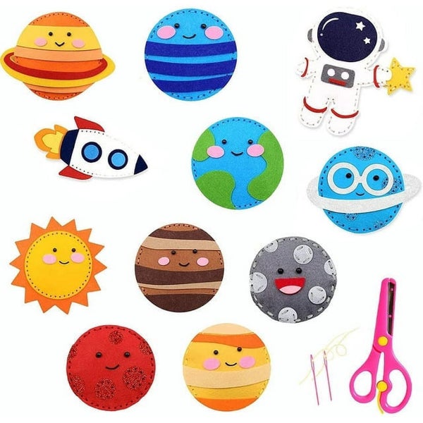 Kids Space Sewing Kit Solar System DIY Activities Kids Felt Craft Supplies Carousel 1