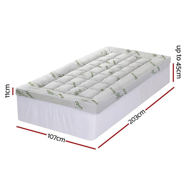 Giselle Bedding Mattress Topper 11Cm Pillowtop Toppers Bamboo King Single Carousel 2