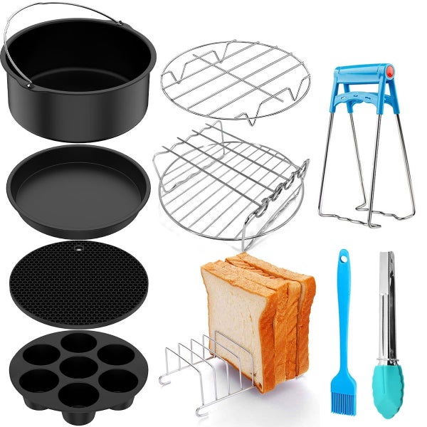 10 Pcs Air Fryer Accessories Set,Reusable Silicone Air Fryer Accessories wi Carousel 1