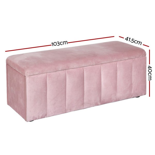 Artiss Velvet Storage Ottoman With Space And High Weight Capacity Furniture Carousel 2
