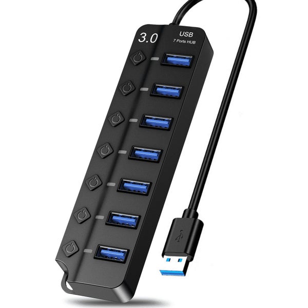 KUTGY 7 Port USB Hub Splitter 3.0 Powered for Laptop Computer USB Extender Carousel 1