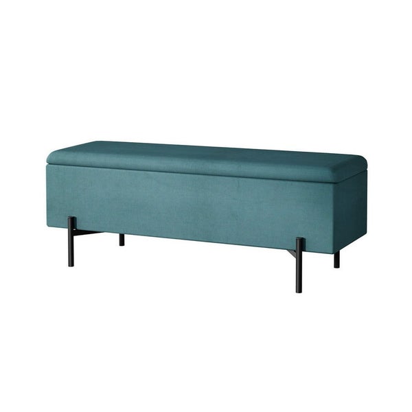 Artiss Velvet Storage Ottoman With Box Green 140 Centimetre Home Furniture Carousel 1