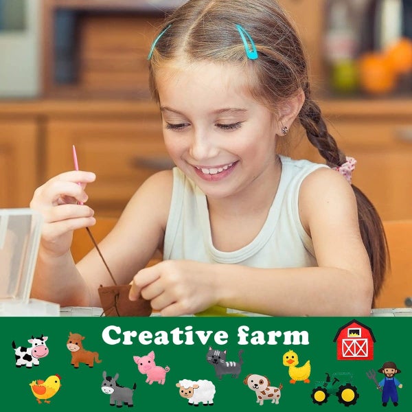 12Pcs Jungle Animals Sewing Kit DIY Animals Crafts Kit Felt Zoo Animal Craf Carousel 2