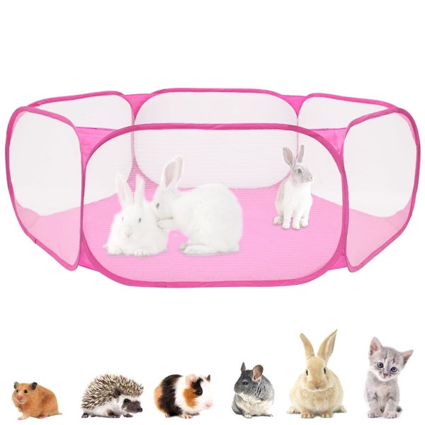 Foldable Breathable Small Animals Tent ,Transparent Pet Exercise Fence Rabb Carousel 1