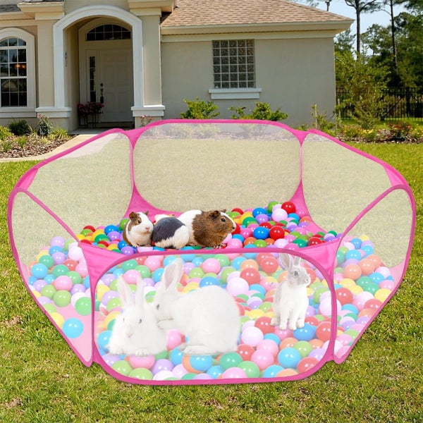 Foldable Breathable Small Animals Tent ,Transparent Pet Exercise Fence Rabb Carousel 2