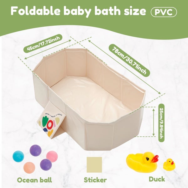 PVC Foldable Baby Bath for Kid Pet Space Saving Toddler Infant Bathtub Stur Carousel 2