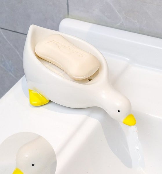 Cute Little Yellow Duck Soap Box Draining Toilet Sink New Carousel 2