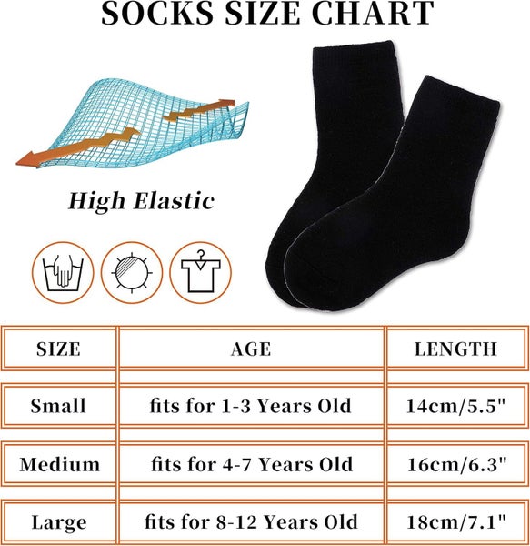 6 Pairs Kids Wool Socks for Toddlers Boys Girls Hiking Winter Warm Cozy Thi Carousel 3
