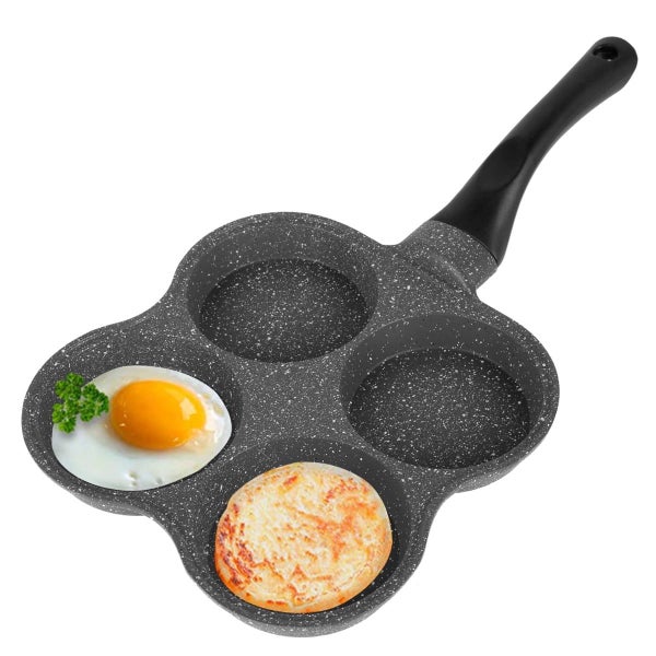 Pancake Pan Non-Stick Fried Egg Pan 4 Holes Frying Pan Pancakes Maker with Carousel 1