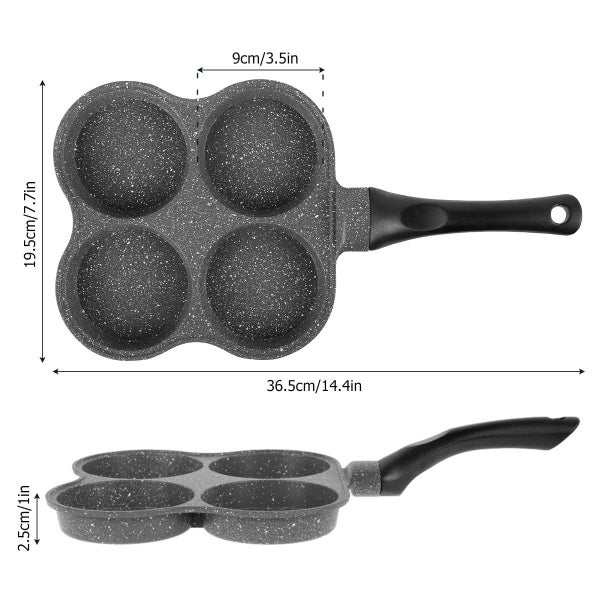 Pancake Pan Non-Stick Fried Egg Pan 4 Holes Frying Pan Pancakes Maker with Carousel 9