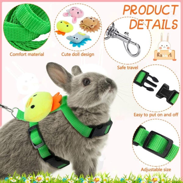4-pack Adjustable Rabbit Towing Rope Set, Multi-color Durable Towing Rope, Carousel 4