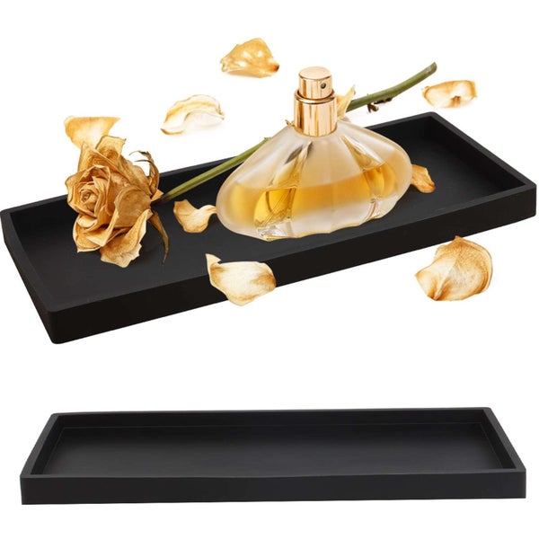 Countertop and Vanity Tray, Silicone Bathroom Tray, Flexible Dish Soap Hold Carousel 2