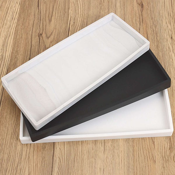 Countertop and Vanity Tray, Silicone Bathroom Tray, Flexible Dish Soap Hold Carousel 10