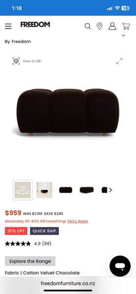 Aerro sofa and ottoman freedom furniture Carousel 2