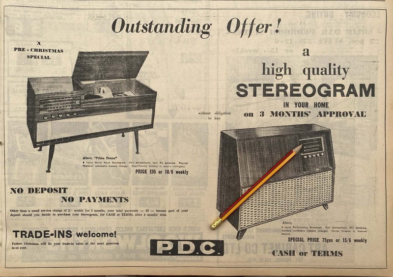 VINTAGE NEWSPAPER ADVERT: PDC Department Store / Stereogram 1962 Carousel 1