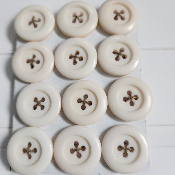 White almost off white sewing vintage retro buttons scrapbooking crafting toys Carousel 2