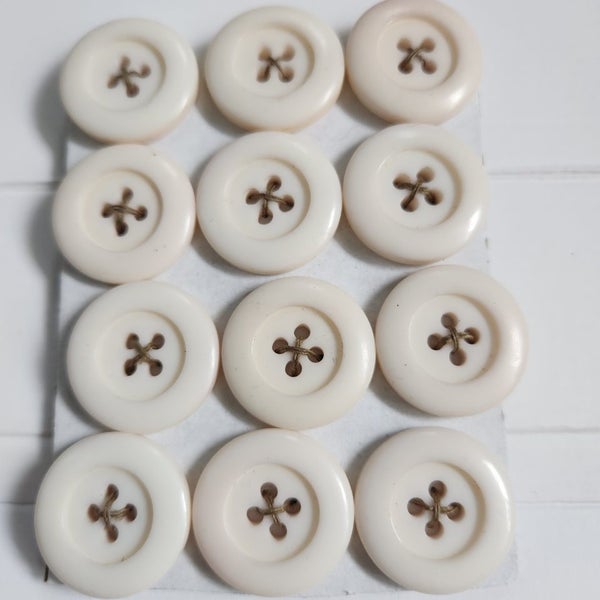 White almost off white sewing vintage retro buttons scrapbooking crafting toys Carousel 4