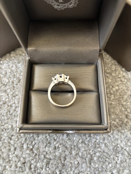 Diamond ring. 18ct white gold radiant three stone diamond ring Carousel 2