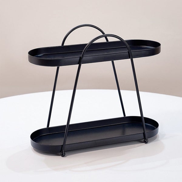 2 Tier Bathroom Counter Organizer,Countertop Storage Perfume Tray,Vanity Co Carousel 6