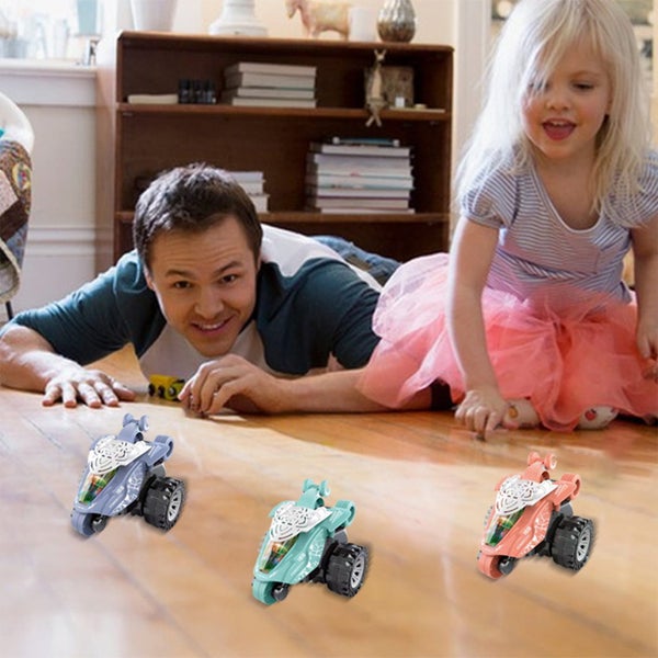 Toys Flip Cars Toys for Ages 2-4, Rotating Stunt Push and Go Friction Cars Carousel 2