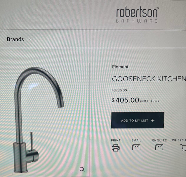 Elementi Brand - Kitchen/Laundry Taps (2 available) CHROM Carousel 12