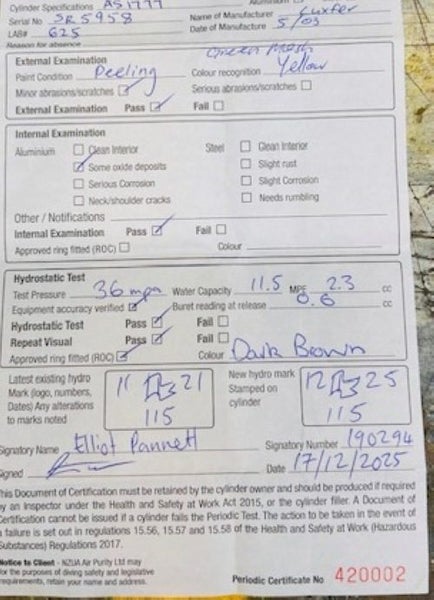 Luxfor Scuba Air Tank 11.5L Aliminium Carousel 8