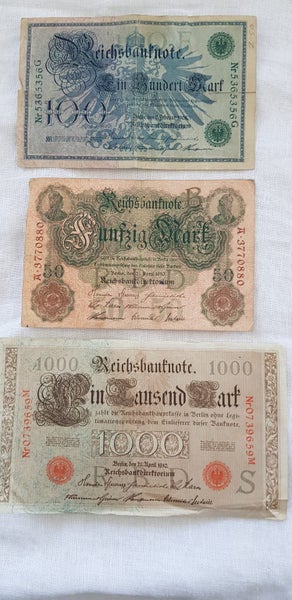German banknote selection pre WW1 Carousel 2