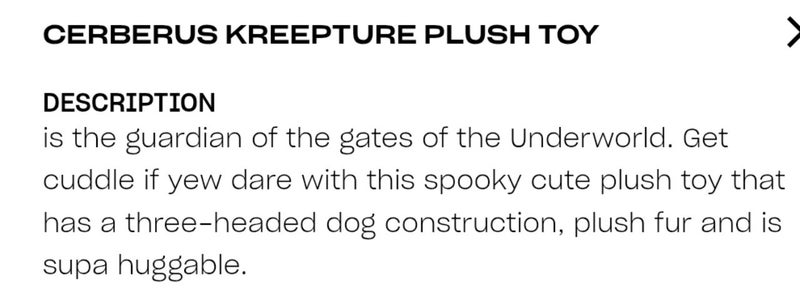 Killstar Kreeptures Cerebus Plush incl Dust Bag Carousel 6