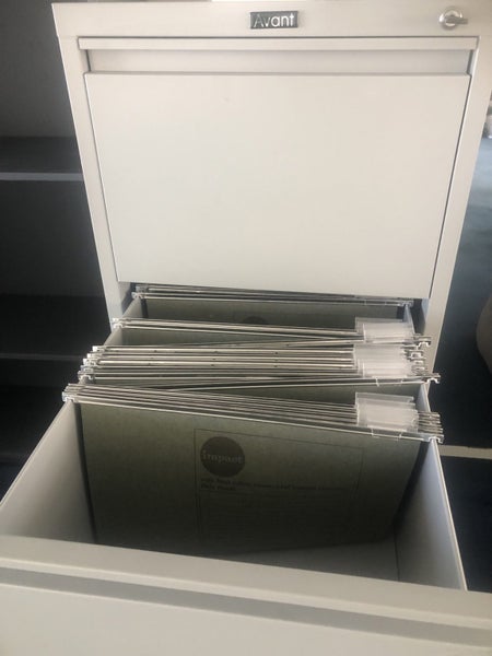 Filing Cabinet 4 Draw - Avant - Lockable - Excellent Condition - Light Grey Carousel 2