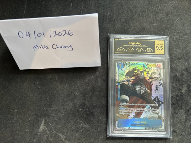 Sogeking Manga, Pillars of Strength, PCG Grade 9.5, OP03-122, One Piece TCG Carousel 1