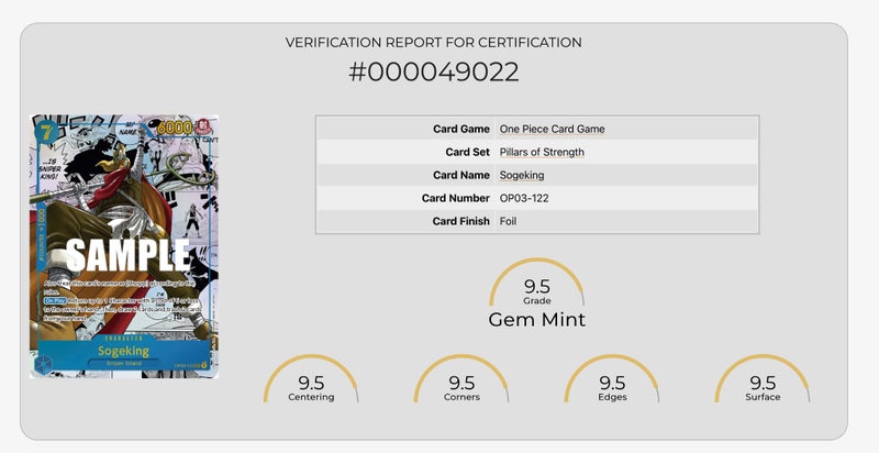 Sogeking Manga, Pillars of Strength, PCG Grade 9.5, OP03-122, One Piece TCG Carousel 3