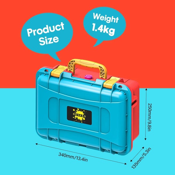 Devaso Carrying Case For Nintendo Switch Oled Professional Safe Hard Red & Blue Carousel 2