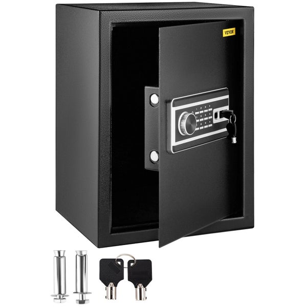 Vevor Safe Box 2.1 Cu.Ft Fingerprint For Money W/ Keys & Digital Keypad Q235 Ste Carousel 1