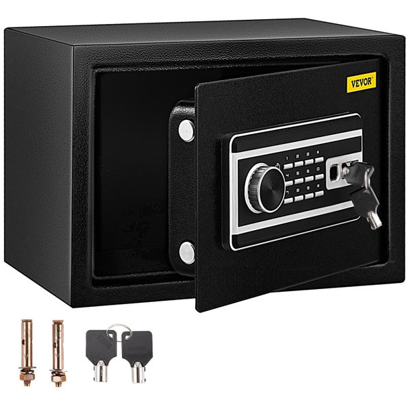 Vevor Safe Box 0.8 Cu.Ft Fingerprint For Money W/ 2 Keys & Digital Keypad Q235 S Carousel 1