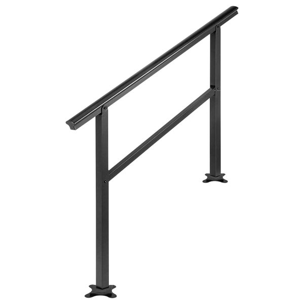 Vevor Outdoor Stair Handrail Aluminum Black Adjustable 030 Degrees Fits 34 Steps Carousel 1