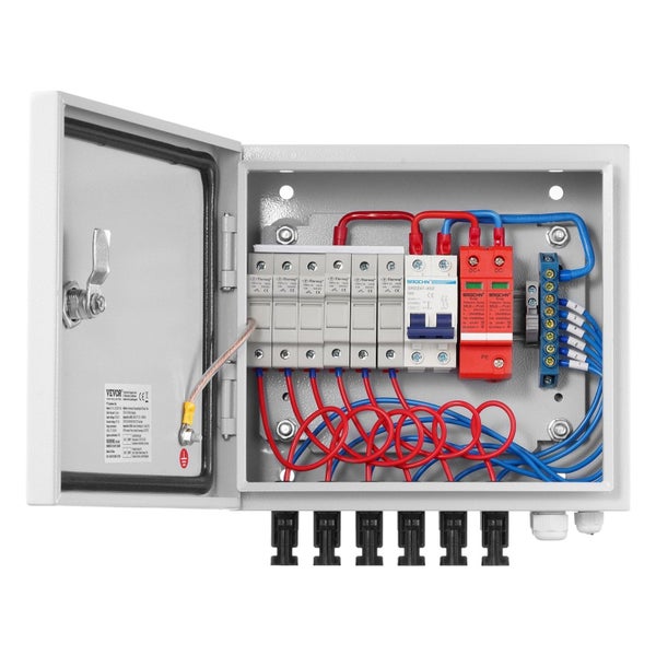 Vevor Solar Pv Combiner Box 6 String 15A For Panel System Steel Case Ip65 Carousel 1