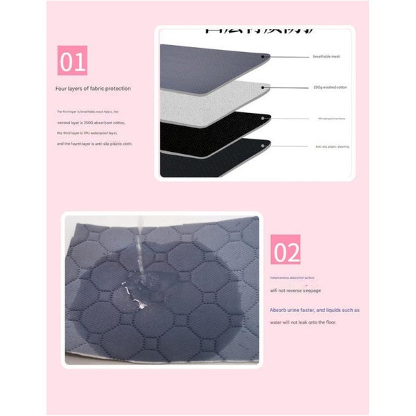 Reusable Pet Training Pads 4 Layer Waterproof & Absorbent Mat Non Slip(Size : 70 Carousel 2
