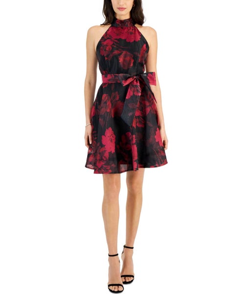 Taylor Womens Bow Fit & Flare Dress Carousel 1